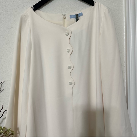 NWT ANTONIO MELANI x Elizabeth Damrich Swan Crepe Button Front Long Dress - Picture 7 of 15